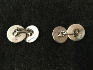 Cuff Links Sterling Silver Reverse Carved and Painted Crystal Jockey Racing