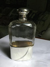 Flask Hallmarked Antique Sterling Beveled Glass London England