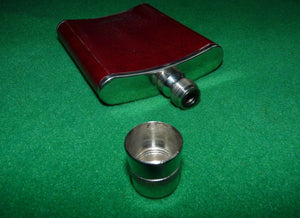 Flask Stainless Steel Leather Wrapped Vintage