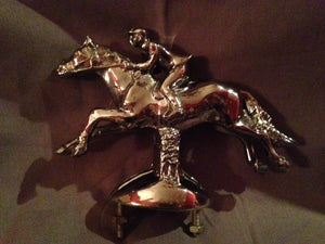 Hood Ornament Chrome Mounted Fox Hunter