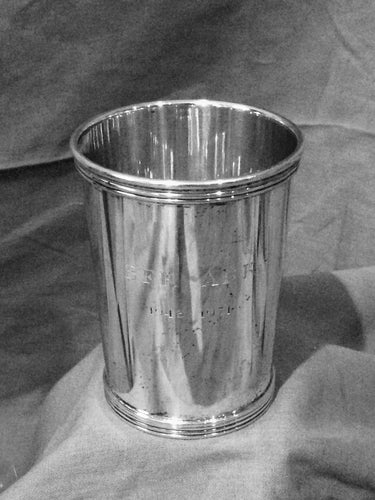 Julep Cup Engraved Sterling Silver Banded Base and Rim