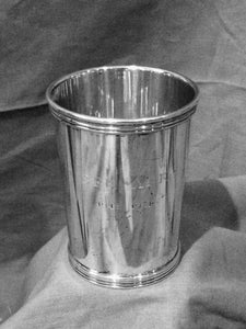 Julep Cup Engraved Sterling Silver Banded Base and Rim