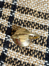 Ring Ladies 18kt Yellow Gold Reverse Painted and Carved Crystal Cabochon Running Fox