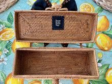 Bag Woven Clutch Bag with Bow and Fox Mask Embellishment