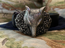 Belt Black MacKenzie and George with Silver Tone Fox Mask