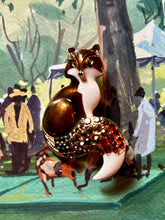 Brooch Fashion Fox with Red White and Blue Tail New
