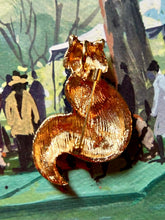 Brooch Fashion Fox with Red White and Blue Tail New