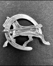 Brooch Vintage Horseshoe and Running Horse Sterling Silver