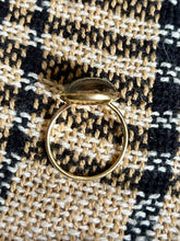 Ring Ladies 18kt Yellow Gold Reverse Painted and Carved Crystal Cabochon Running Fox