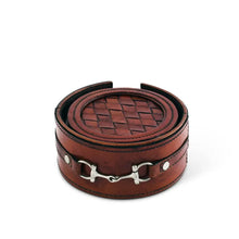 Coasters New Leather Vagabond House with Bit Detail Set of 6