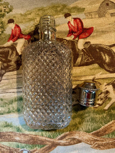 Flask Vintage Cut Glass Stainless Screw Cap