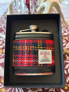 Flasks New Stainless Steel 6 oz Harris Tweed Tartan Cover