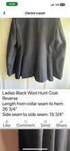 Coat Ladies Lasta Brand Hunt Melton Black Heavy Weight Size 4-6 US