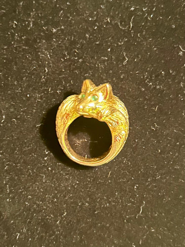 Ring Fox 18kt Gold Over Sterling Silver