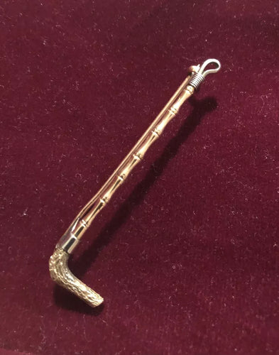 Stock or Bar Pin Bamboo Form Rose and White Gold 14kt