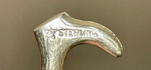 Stock Pin Sterling Silver Vintage Hunt Whip Form