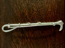 Stock Pin Sterling Silver Vintage Hunt Whip Form