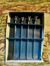 Swizzle Sticks Pewter Fox Head Caps and Glass Shafts