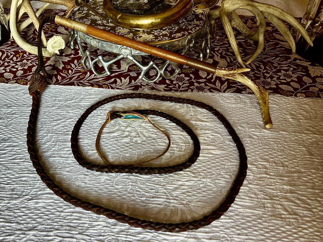 Whip Hand Crafted Fox Hunting Whip Inludes Thong and Popper