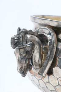 Bowl Meridan Company Honeycomb and Vine Horse Head Handles Silver Washed Bowl