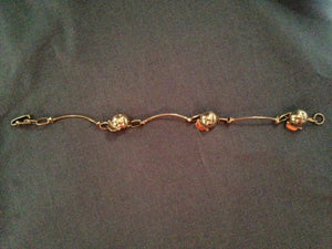 Bracelet Hinged 14kt Yellow Gold Vintage Jockey Cap Form