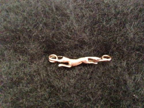 Stock or Bar Pin  9ct Diminutive Running Fox on Safety Pin Form