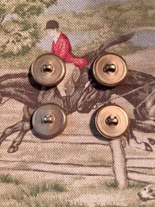 Buttons Antiqued Brass with Running Fox Relief Image New Set of Four