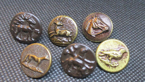 Button Antique Bronze Brass Woodlands Animals - Each Sold Separetly