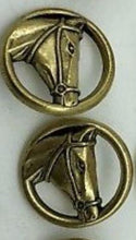 Buttons Brass Finish Horse Profiles Set of Nine