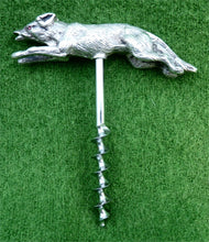 Corkscrew Fox Form with Ruby Eyes Sterling Silver Hallmarked Vintage