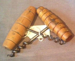 Corkscrews - Antique French - Turned Wood