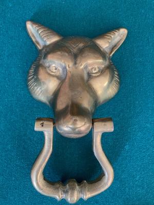 Door Knocker Brass Fox Mask Form
