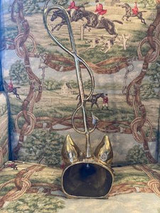 Door Stop Vintage Virginia Metalcrafters Solid Brass Fox and Whip Form