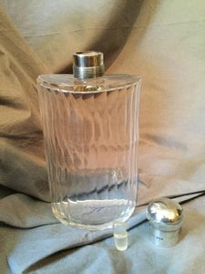 Flask Sterling Silver and Crystal Edwardian England 1907