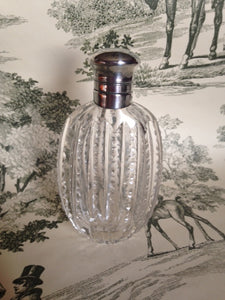 Flask Vintage American Sterling Silver and Glass