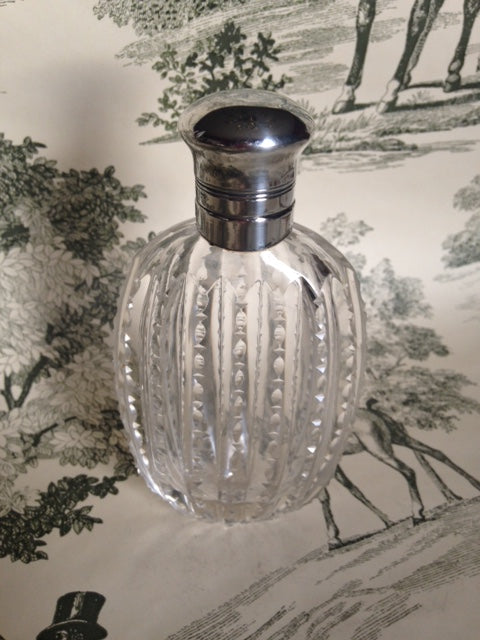 Flask Vintage American Sterling Silver and Glass