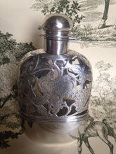 Flask Sterling Silver and Crystal Large Victorian Ladies Flask