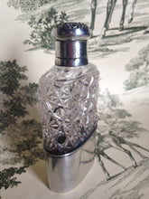 Flask Vintage Sterling Hobnail Cut Glass Ladies Flask with Removable Silver Cup