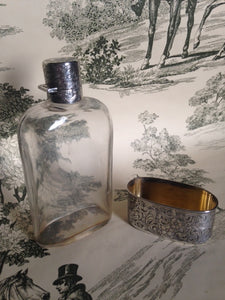 Flask Vintage Sterling and Glass Birmingham, England