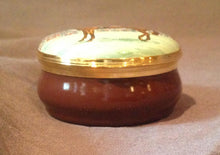 Crummles and Company Porcelain and Enamel Round Box Jockey with Interior Polo Player