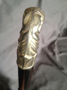Whip Sterling Silver Horse Head Cap & WWII Swagger Stick Custom Design Known Provenance