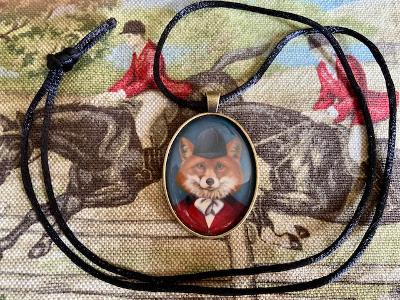 Necklace Rope with Bronze Tone Formal Fox Image