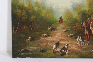 Art Original Oil Hunt Scene Listed Artist Johannes Cornelis Van Essen