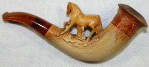 Antique Meerschaum Prancing Horse in Original Case