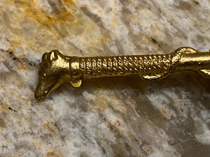 Stock Pin Gold Wash with Reverse Carved Crystal Horse Bust on Hunt Whip Form