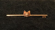 Stock Pin Vintage 15 ct Rose Gold with Diamond Eyes Fox Mask