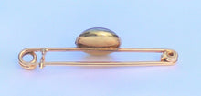 Stock or Bar Pin Reverse Intaglio Medallion 14 kt Yellow Gold With Original Box