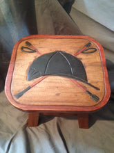 Stool Riding Helmet and Whips Wood