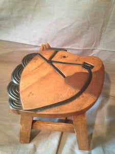 Stool - Wood - Horse Head With Bridle