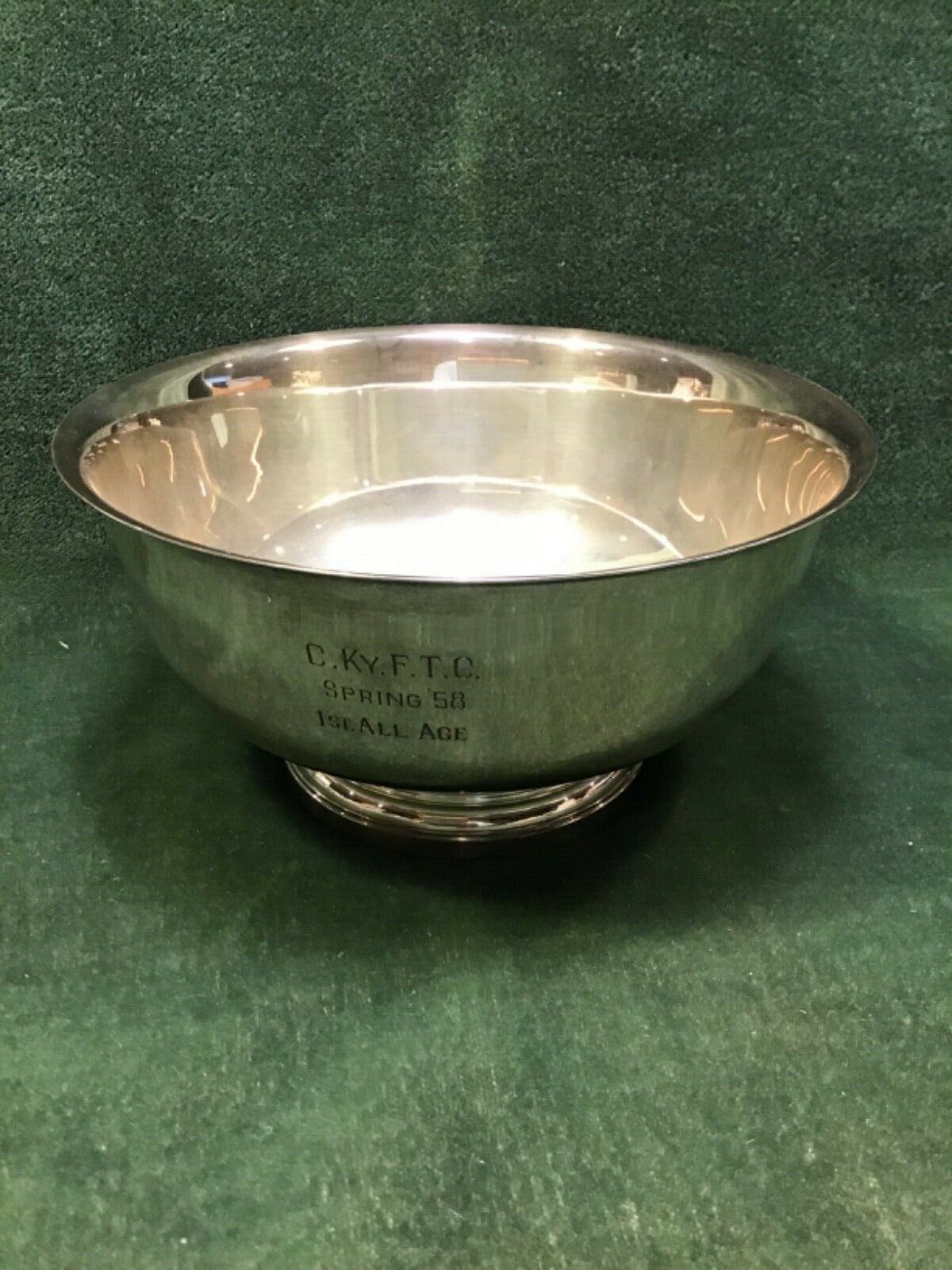 Trophy Sheffield Silver Wash Footed Bowl